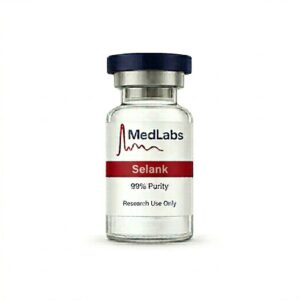 Selank peptide research compound vial